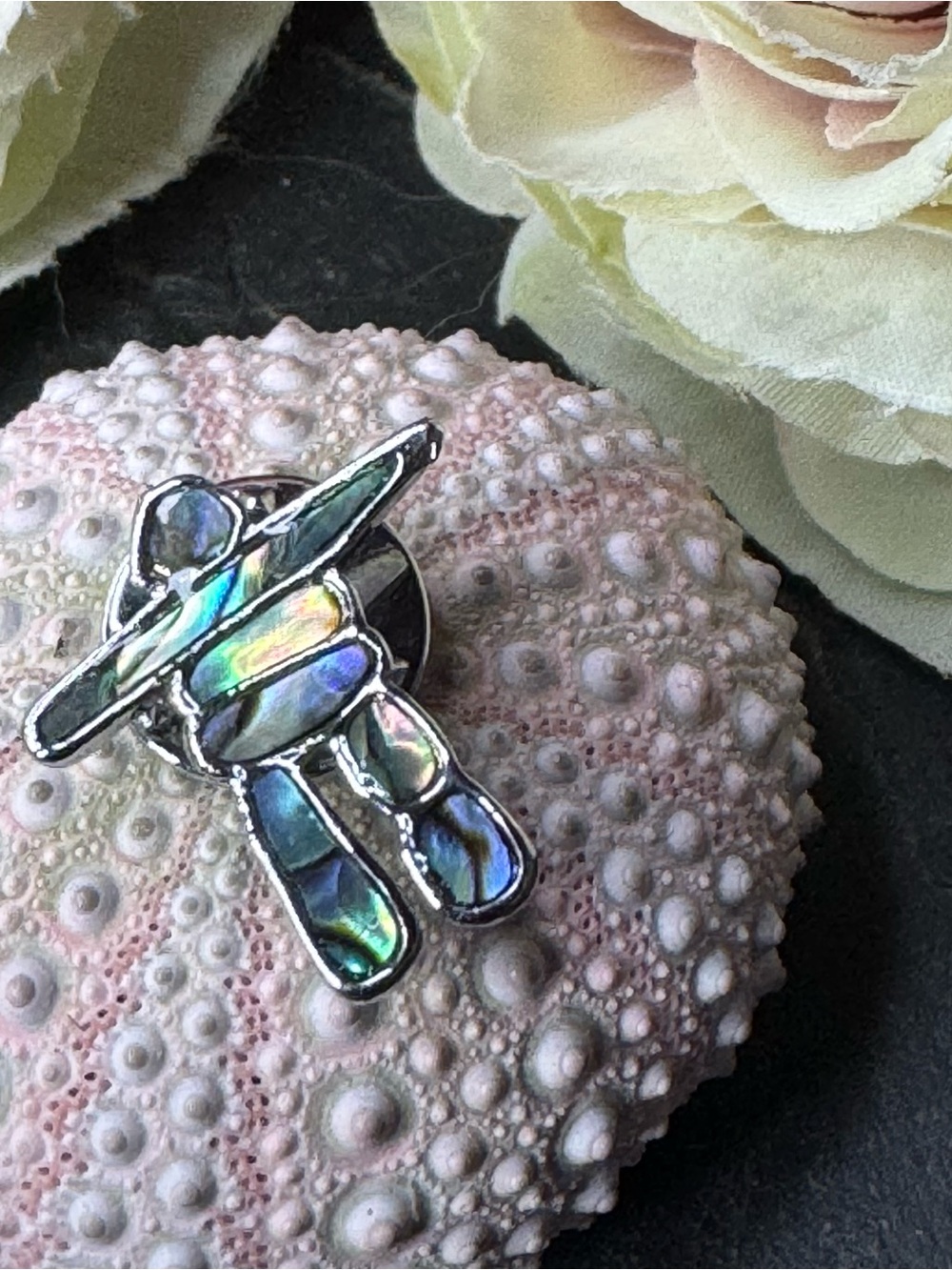 Abalone Inukshuk Pin